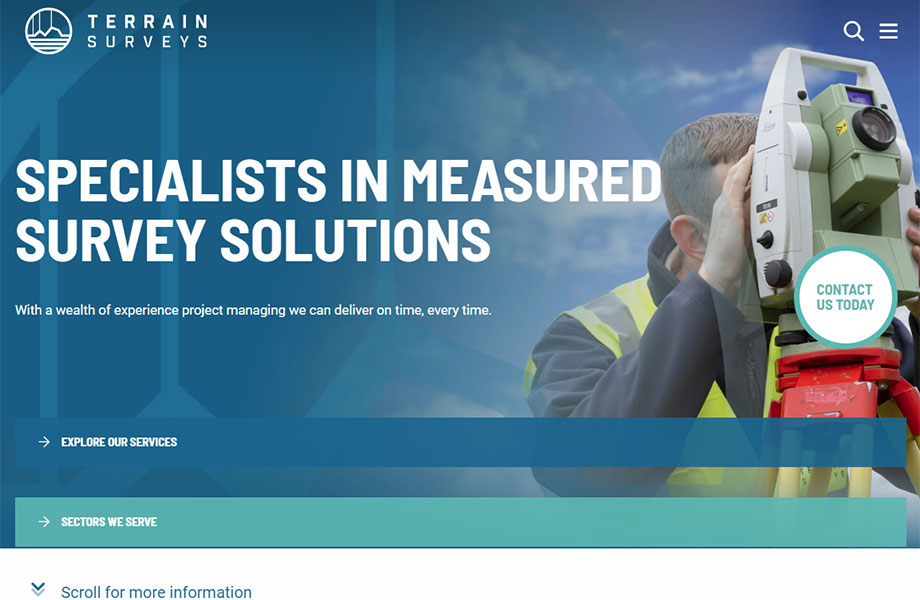 While Terrain Surveys had a loyal customer base, the company aimed to expand their reach and attract new clients through their website and enlisted the assistance of Click Return.