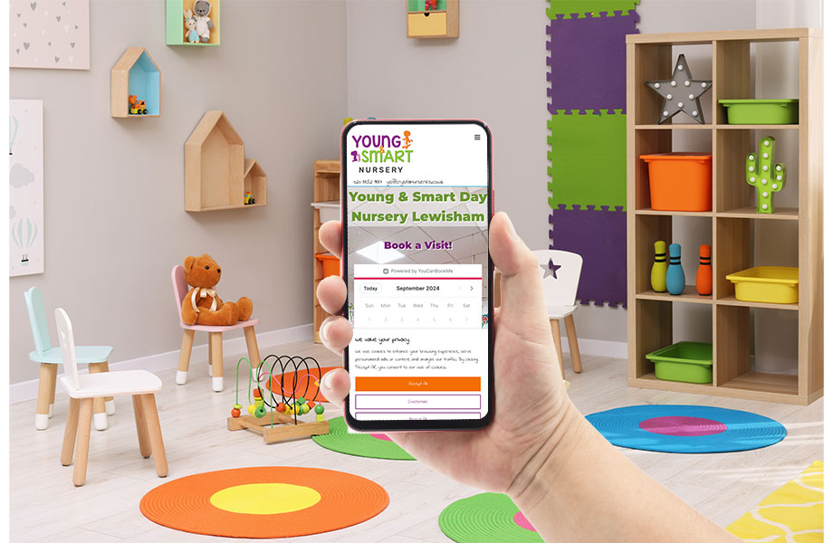 young-and-smart-day-nursery-case-study-phone-in-hand-website-and-seo-build