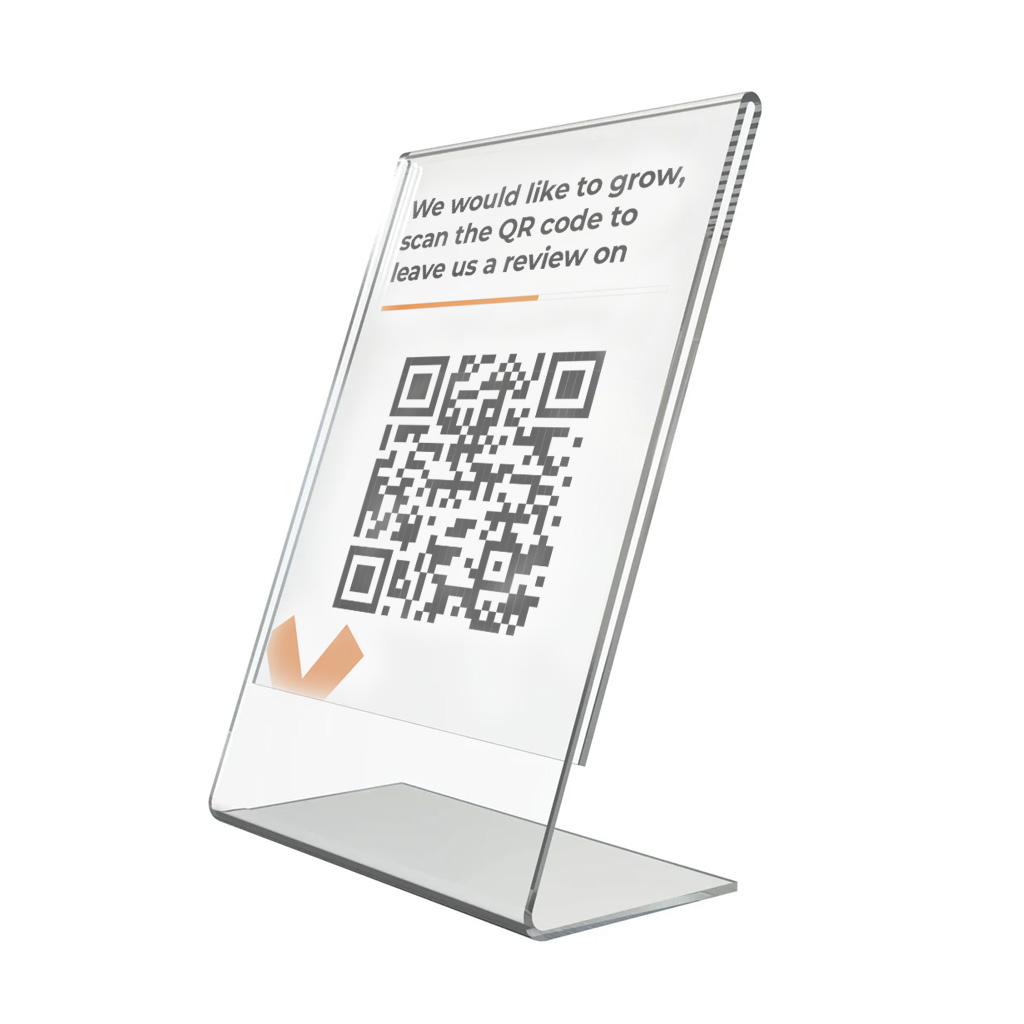 QR review business stand