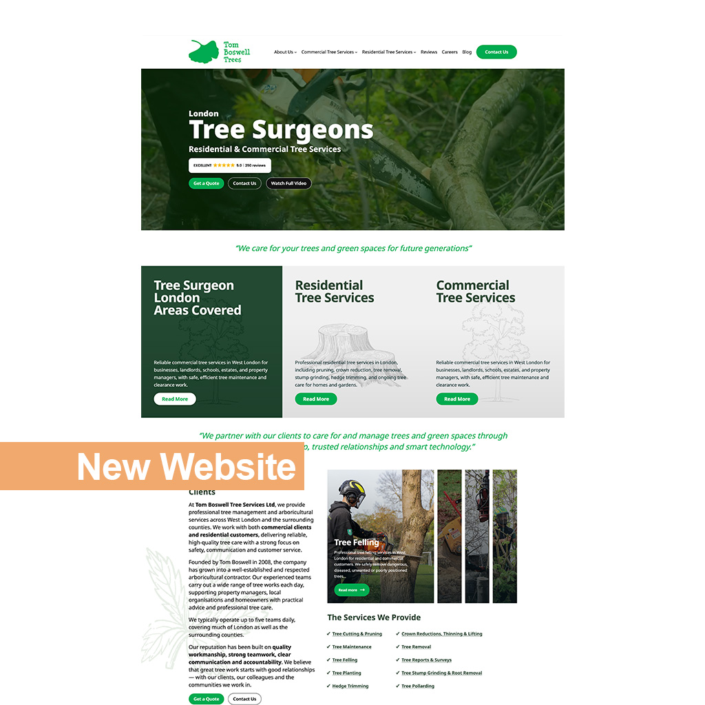 tom boswell tress new website design graphic