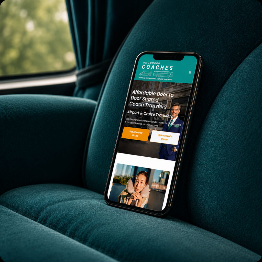 UK London Coach new website responsive design graphic