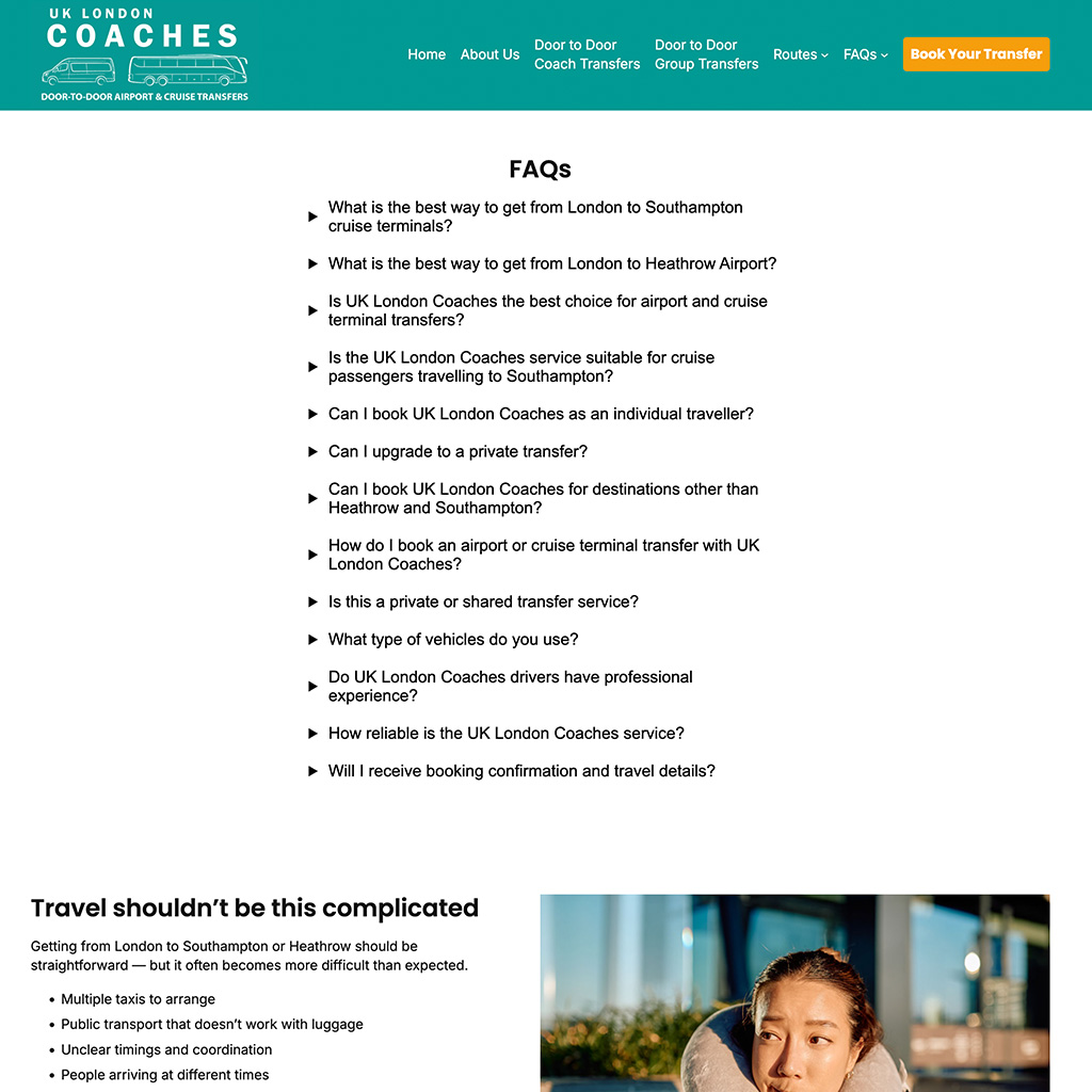 UK London Coach faqs page