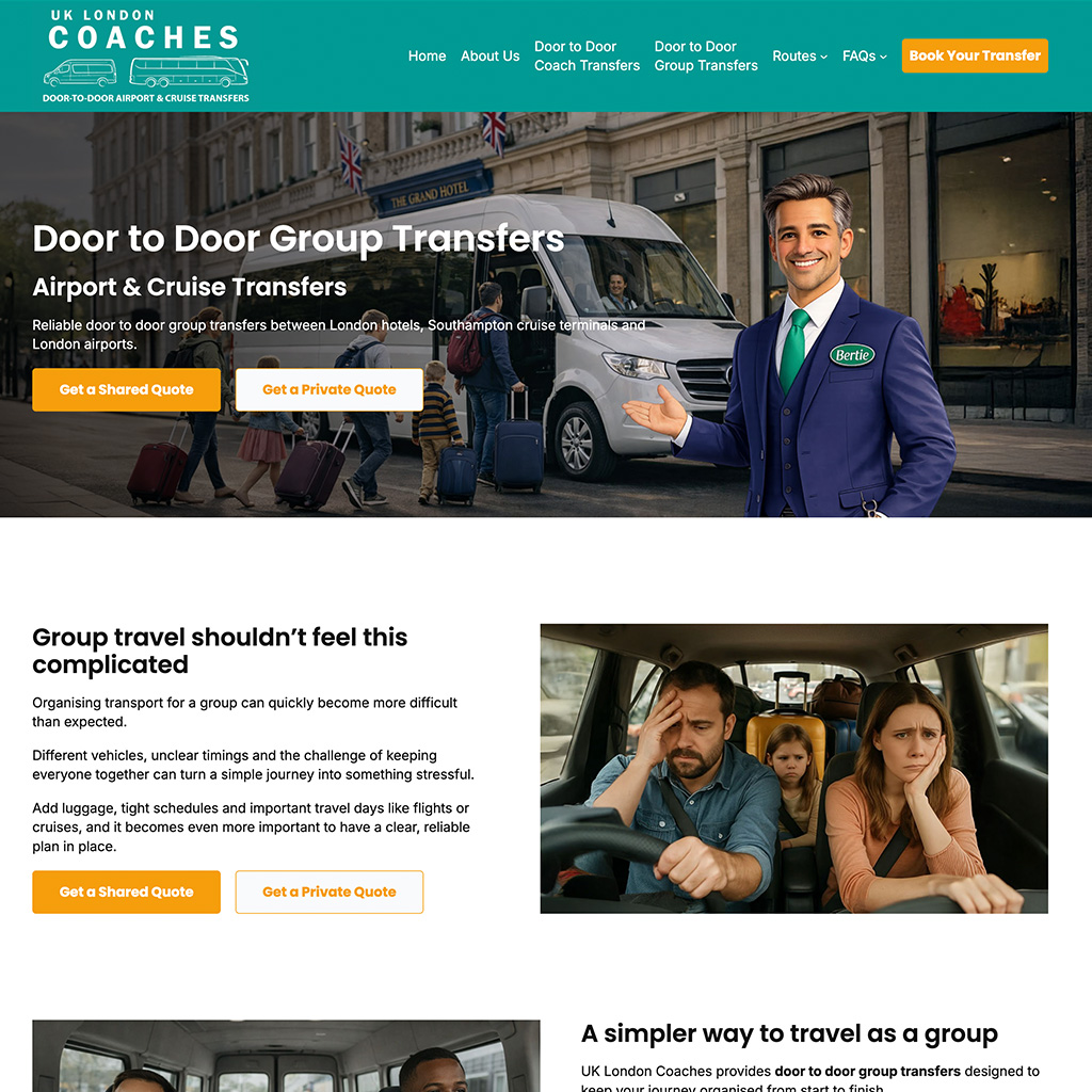 UK London Coach transfers page