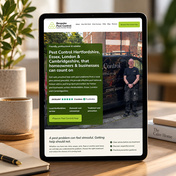 Bespoke Pest Control New Website